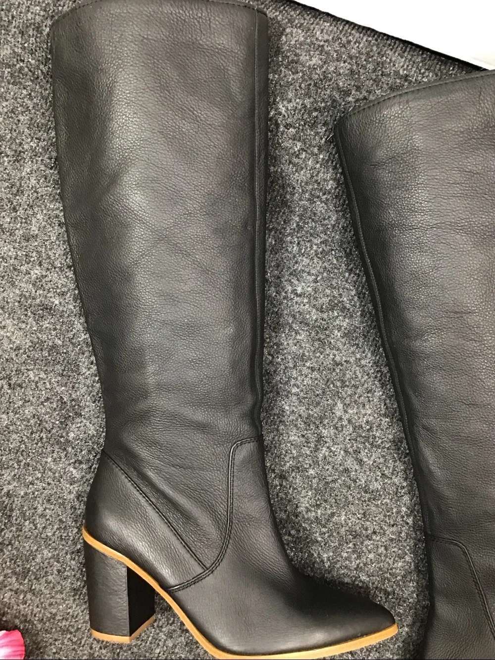 1. State Paiton Black Leather Over-the-Knee Block Heel Boots 7.5